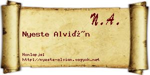 Nyeste Alvián névjegykártya